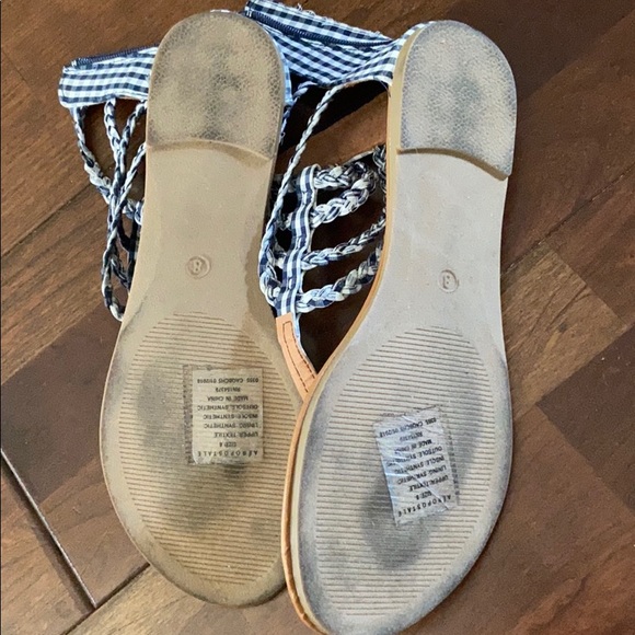 Aeropostale navy gingham braided sandals size 8 - Picture 4 of 4